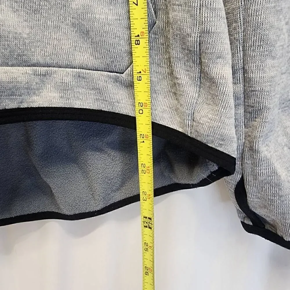Nike Gray Dri-Fit Knit Hoodie Pullover Black Swoosh Logo Hooded Kangaroo Women's